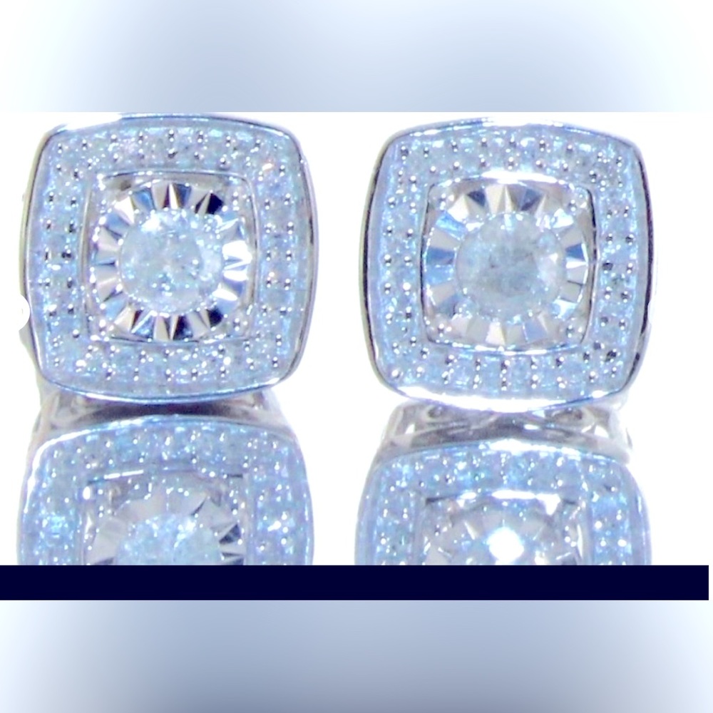 SOLD CUSHION CUT DIAMOND HALO EARRINGS SOLD